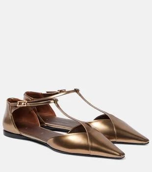 Max Mara | Metallic leather ballet flats