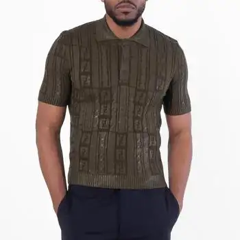 Fendi | Fendi Men's FF Wool Blend Knit Polo Shirt, Brand Size 50 ( US Size 40 )