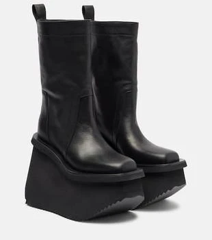 Rick Owens | Factory leather platform ankle boots