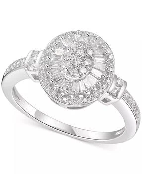 Macy's | Diamond Oval Starburst Cluster Ring (1/2 ct. t.w.) in 14k White, Yellow or Rose Gold