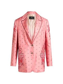 ETRO | Medallion Silk Twill Boyfriend Blazer