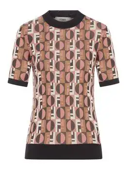 Fendi | Fendi FF Jacquard Short Sleeved Jumper