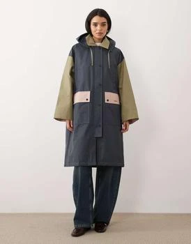 Barbour Blearigg longline hooded showerproof jacket in multi