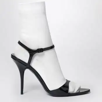 Balenciaga | Avenue Sock black sandal in patent leather and mesh