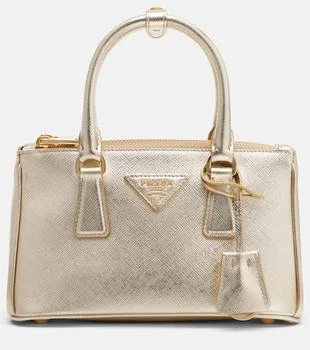 Prada | Galleria Mini metallic leather tote bag