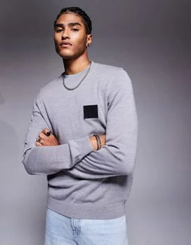 Armani Exchange logo sweatshirt in grey