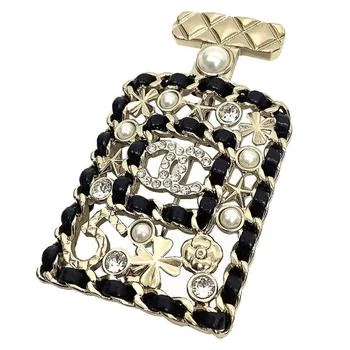 Chanel | gold Brass Leather Brooch (Pre-Owned)