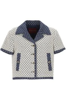 Gucci | Gucci Tweed Button-Up Short-Sleeved Jacket