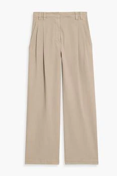Brunello Cucinelli | Pleated cotton-blend twill wide-leg pants