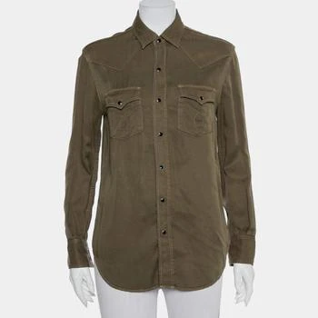Yves Saint Laurent | Saint Laurent Paris Military Green Lyocell Button Front Shirt M