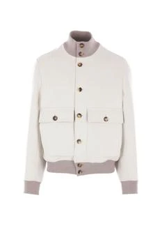 Brunello Cucinelli | Brunello Cucinelli Flannel Double Cloth Bomber Jacket