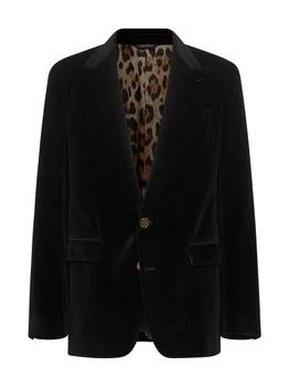 Dolce & Gabbana | DOLCE & GABBANA | Black velvet Sicilia Light single-breasted blazer | Man | 52