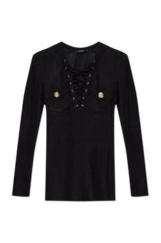 Balmain | Balmain Long Sleeved Straight Hem Top