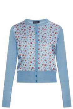 Dolce & Gabbana | Dolce & Gabbana Small Rose-Printed Satin Cardigan