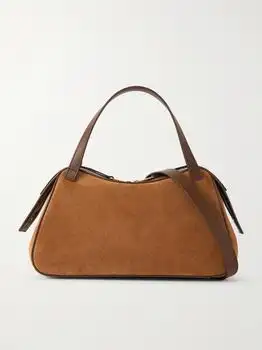 Jil Sander | Small Leather-trimmed Suede Shoulder Bag - Tan