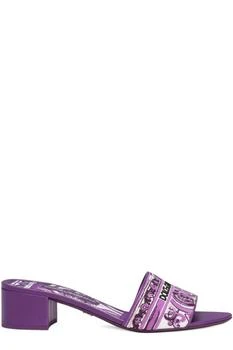 Dolce & Gabbana | Dolce & Gabbana Maiolica Embroidered Almond-Toe Sandals