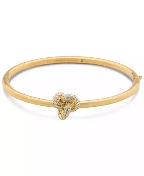 Kate Spade Gold-Tone Pavé Double Knot Bangle Bracelet