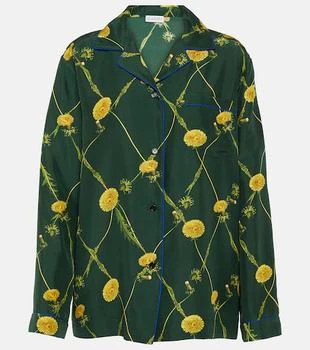 Burberry | Floral silk poplin pajama shirt