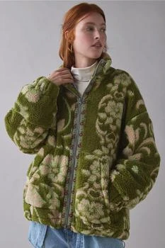 BDG BDG Mae Printed Piled Fleece Zip-Up Jacket