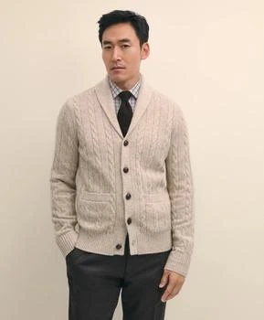 Brooks Brothers Cashmere Cable Knit Shawl-Collar Cardigan