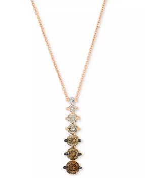 Le Vian | Chocolate Ombré Diamond Vertical Graduated Adjustable 20" Pendant Necklace (3/4 ct. t.w.) in 14k Rose Gold