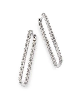 Bloomingdale's | Diamond Geometric Hoop Earrings in 14K White Gold, 1.0 tcw