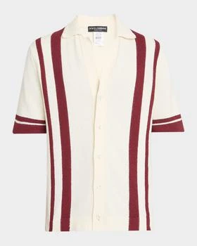 Dolce
Gabbana | Men
s Striped Knit Button-Down Shirt
