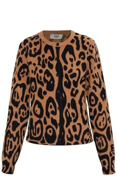 Fendi | Fendi Animal Printed Crewneck Cardigan
