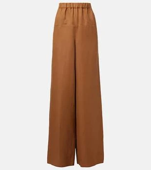 Max Mara | Onore linen and silk twill wide-leg pants