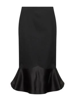 Fendi | FENDI | Black Grain de Poudre wool midi skirt | Women | 40