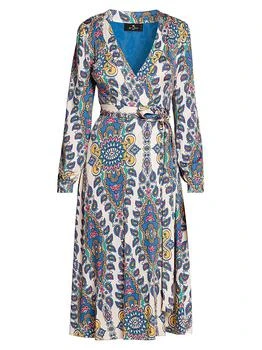 ETRO | Medallion Jersey Wrap Midi-Dress