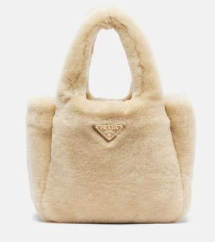 Prada | Mini shearling top-handle bag