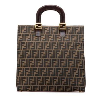 Fendi | Zucca Canvas Leather Handbag Tote Bag (Pre-Owned)