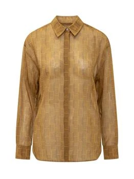 Salvatore Ferragamo | Ferragamo Gancini Jacquard Semi-Sheer Shirt