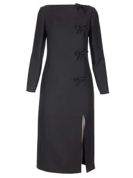 Valentino | Valentino Bow Detailed Long-Sleeved Dress