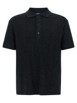 Balmain | Balmain Monogram Knit Polo Shirt