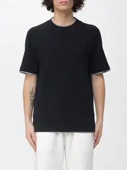 Brunello Cucinelli | Cotton Crew-Neck T-Shirt with Contrasts Brunello Cucinelli
