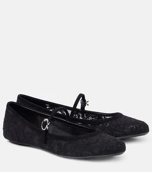 Gianvito Rossi | MJ leather-trimmed lace ballet flats