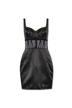 Dolce & Gabbana | Dolce & Gabbana Boned Bodice Panelled Mini Satin Dress