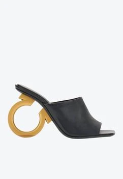 Salvatore Ferragamo | Women's Elina Gancini Heel Leather Mules In Black