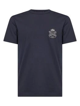 Dolce & Gabbana | DOLCE & GABBANA | Blue cotton heraldic patch T-shirt | Man | 44