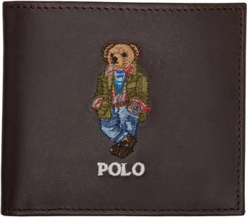 Brown Polo Bear Leather Billfold Wallet
