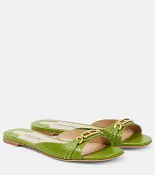 Tom Ford | Whitney snake-effect leather slides