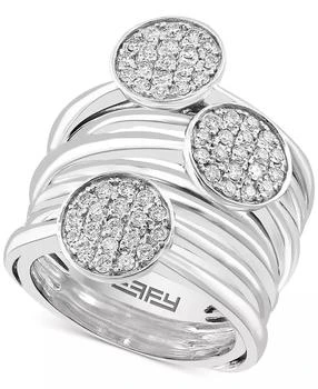 Effy | EFFY® Diamond Disc Cluster Multirow Statement Ring (5/8 ct. t.w.) in Sterling Silver