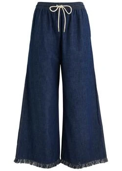 Zimmermann | Rhiannon fringe-trimmed denim trousers