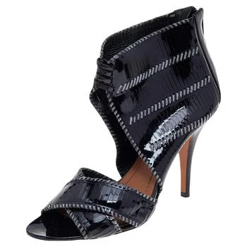 Givenchy | Givenchy Black Stripe Cut Patent Leather Ankle Booties Size 39.5