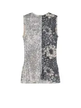 MAISON MARGIELA | Maison Margiela Patchwork Sequin Sleeveless T-Shirt