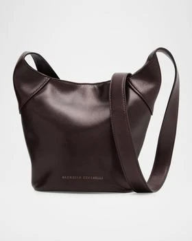 Brunello Cucinelli | Medium Monili Leather Bucket Bag