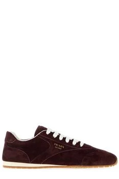 Prada | Prada Round-Toe Lace-Up Sneakers