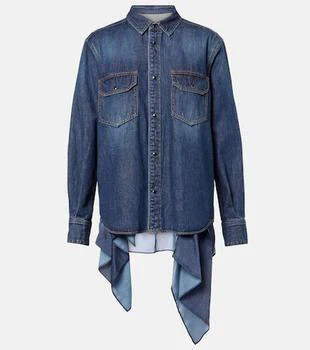 Sacai | Denim and satin shirt
